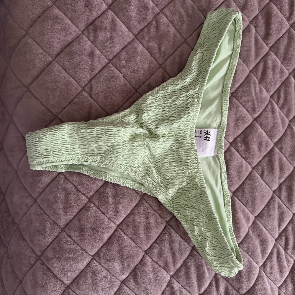 H&M Mint Green Textured bathing suit bottoms